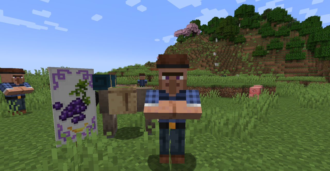 Пример использования Pixel Perfect в разных биомах Minecraft