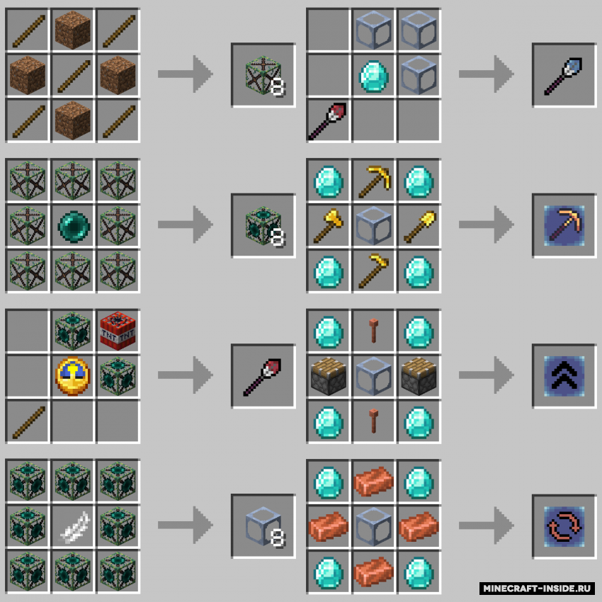 Интерфейс и пример использования Placement Utilities для строительства в Minecraft