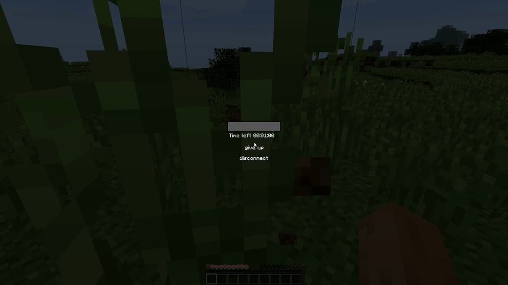 Интерфейс воскрешения в Minecraft: один игрок помогает другому встать после падения