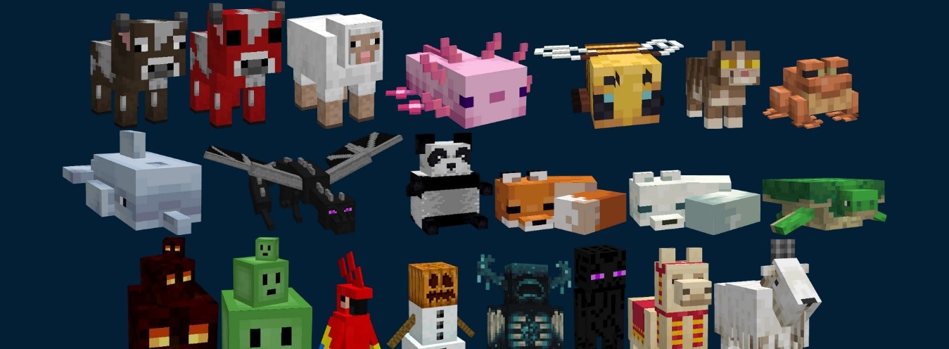 Пример размещения плюшевых игрушек в интерьере Minecraft с модом Plushie