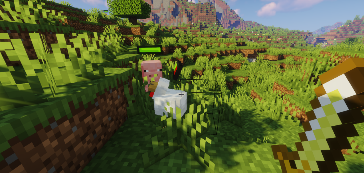 Интерфейс Minecraft с включенным текстур-паком Spryzeen’s Health Bars