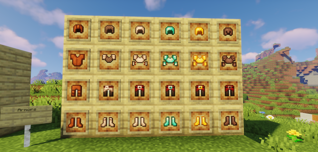 Интерфейс крафта в Minecraft с рецептами создания мечей и инструментов