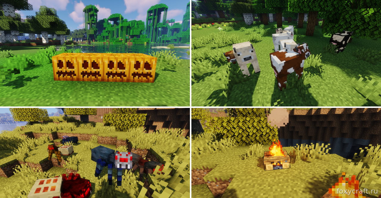 Улучшенные текстуры животных и растений в Minecraft с Undopia Patch