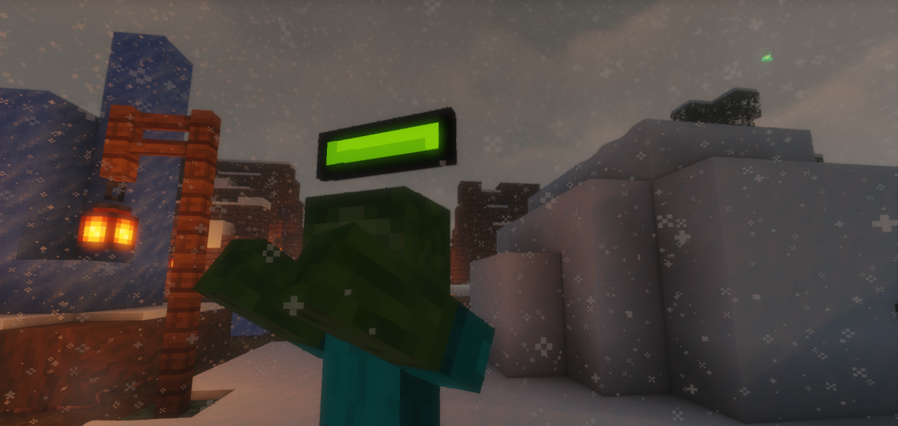 Интерфейс Minecraft с включенным пакетом Spryzeen’s Health Bars