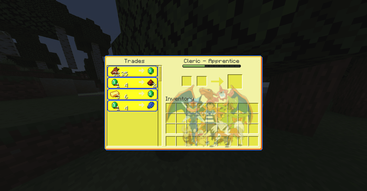 Главное меню Minecraft с Pokemon Custom GUI - покеболы вместо стандартных иконок