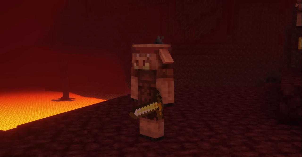 Сравнение стандартных и модифицированных пиглинов в Minecraft