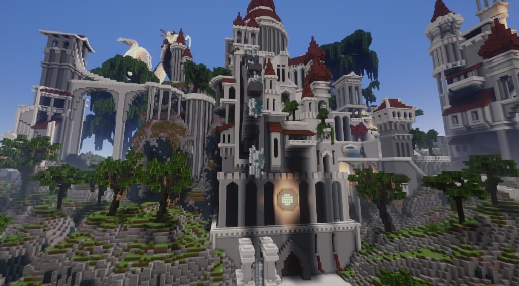 Сравнение стандартной графики Minecraft и Potato Shaders с улучшенными тенями