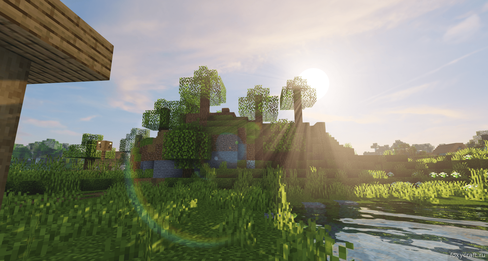 Сравнение графики в Minecraft с шейдерами projectLUMA и без них