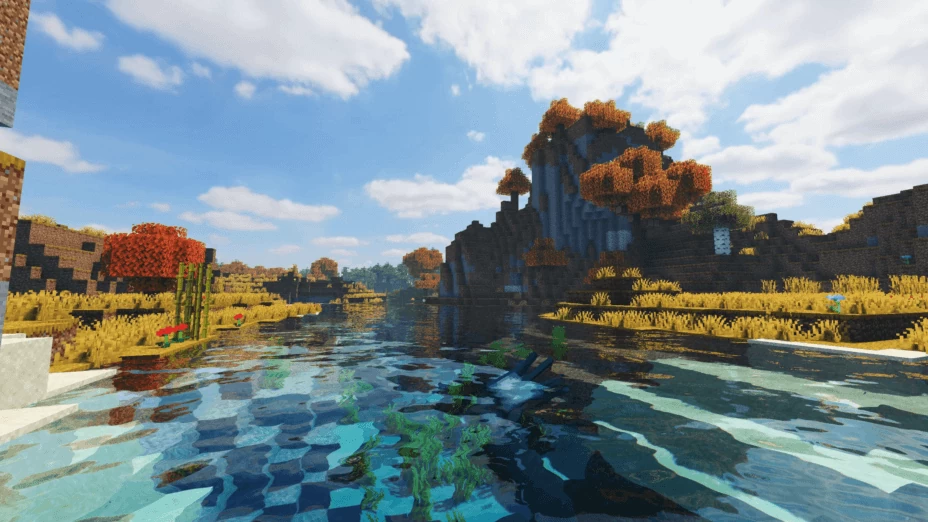 Горный биом в Minecraft с ProjectLUMA: реалистичные текстуры и освещение