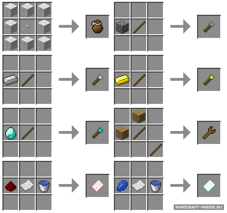 Пример использования Chisels and Bits для создания стола и стульев в Minecraft