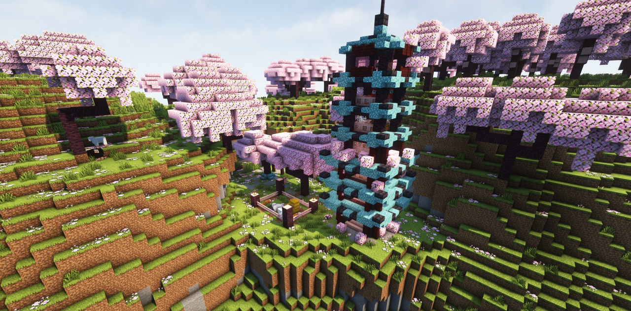 Скриншот руин замка из мода Qraftyfied Structure в Minecraft