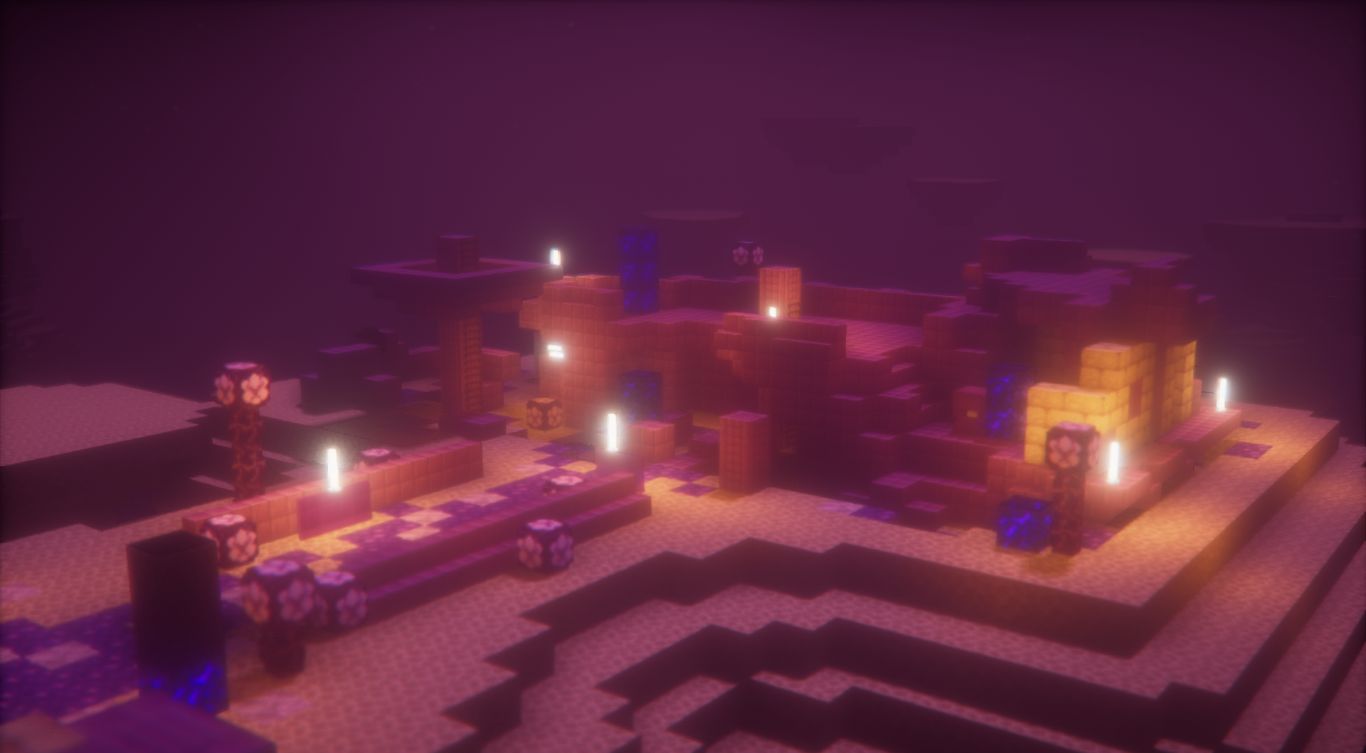 Новые постройки и ландшафт в Эндер мире благодаря модификации Qrafty’s End Villages