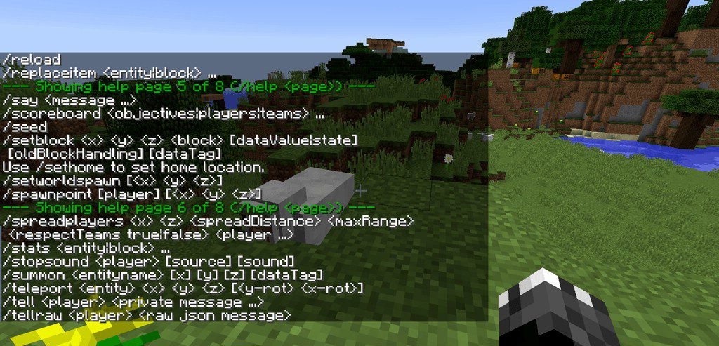 Пример использования нескольких точек телепортации в Minecraft с модом QuickHomes