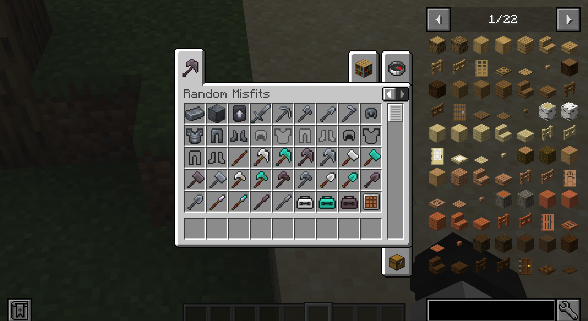 Геймплей с мультитулами из мода Random Misfits в Minecraft