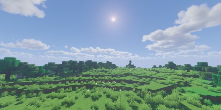 Город в Minecraft с шейдерами Raspberry, детализированные текстуры и освещение