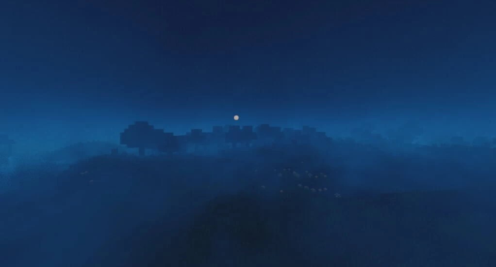 Пустынный биом в Minecraft с шейдерами Raspberry, песчаные дюны и пальмы
