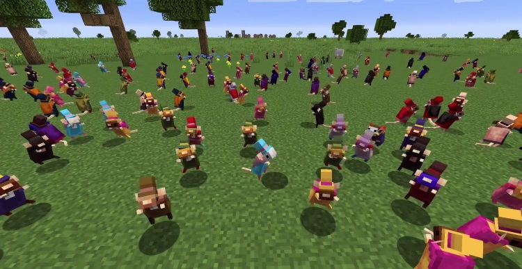 Крысы в заброшенной деревне в Minecraft с модом Rat's Mischief