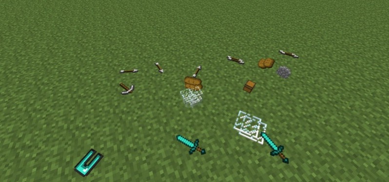 Геймплей с модом Realistic Item Drops в разных биомах Minecraft