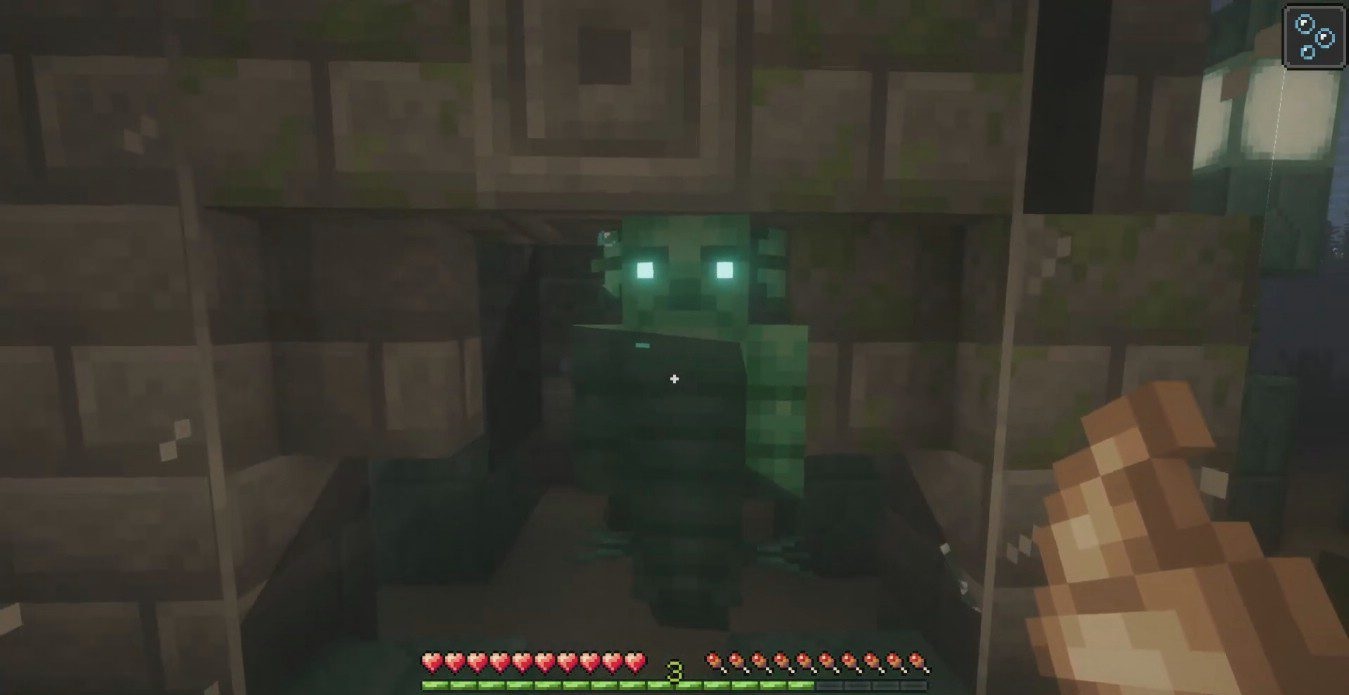 Торговец в подводной деревне Minecraft с модом Sea Dwellers