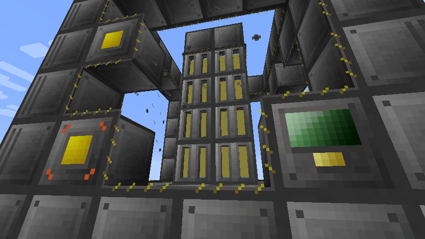 Крупный план фермы автоматического выращивания пшеницы в Minecraft