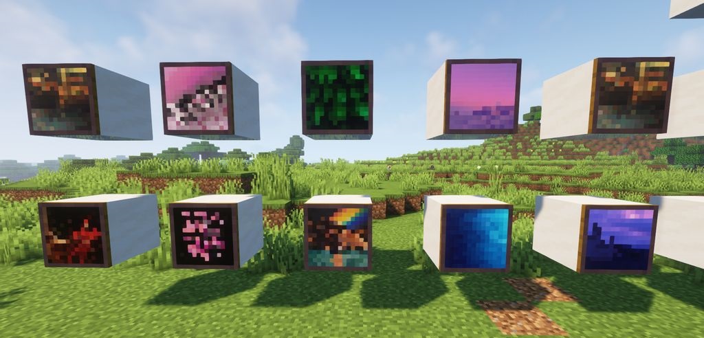 Сравнение стандартных и новых картин из REBIRTH: Paintings в Minecraft
