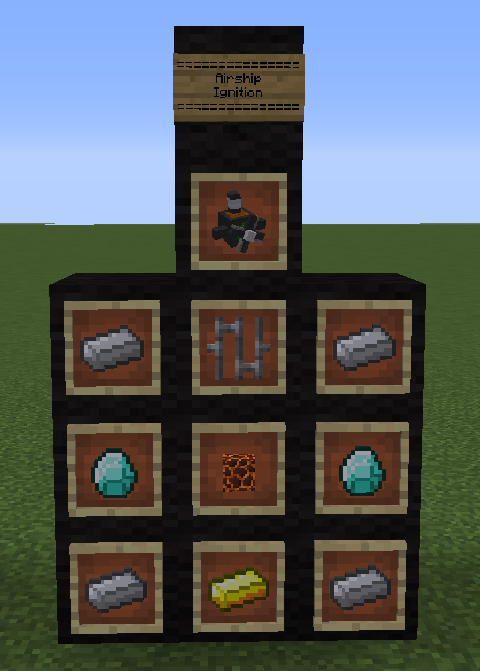 Рецепт создания системы зажигания для дирижабля в Minecraft