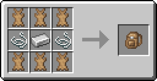 Рецепт крафта рюкзака в Minecraft с модом Backpacked