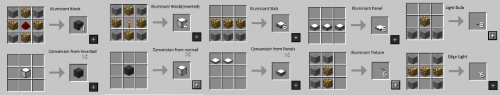 Рецепты крафта ламп из мода Simply Light в Minecraft