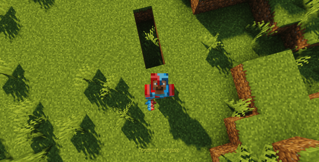 Геймплей с синей незеритовой броней в Minecraft