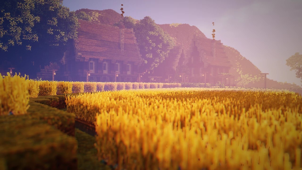 Реалистичная деревня в Minecraft с модами на улучшение графики и текстур