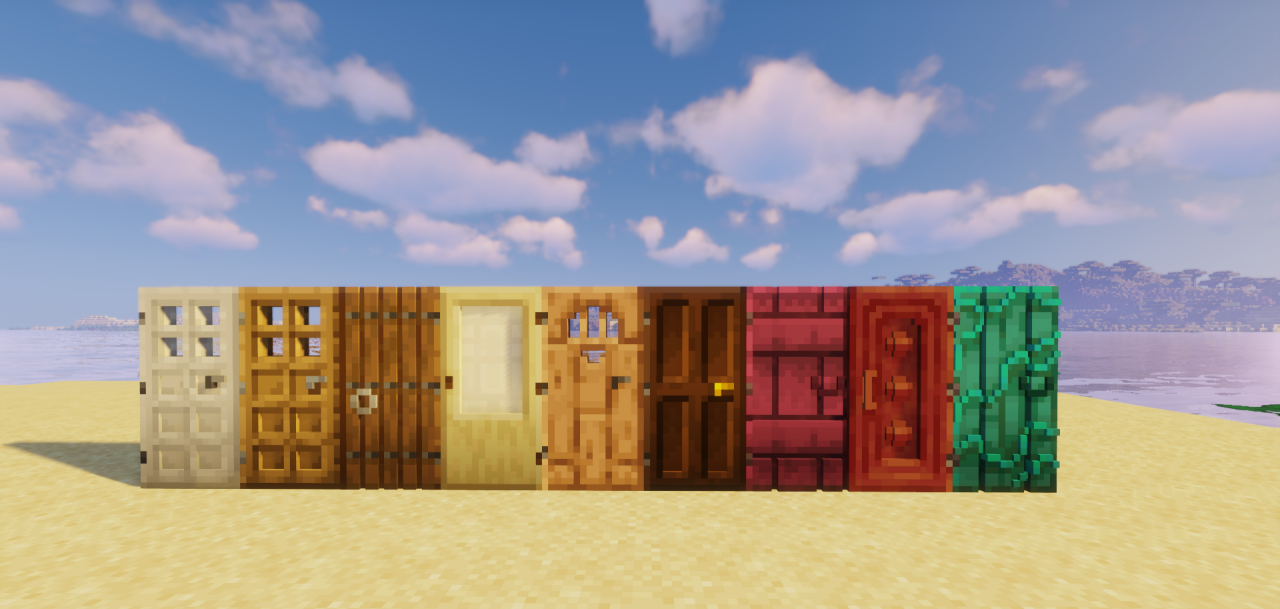 Интерьер дома с 3D-дверями из текстур-пака Remodeled Doors