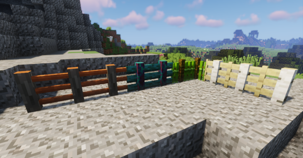 Пример использования улучшенных калиток в средневековом стиле в Minecraft