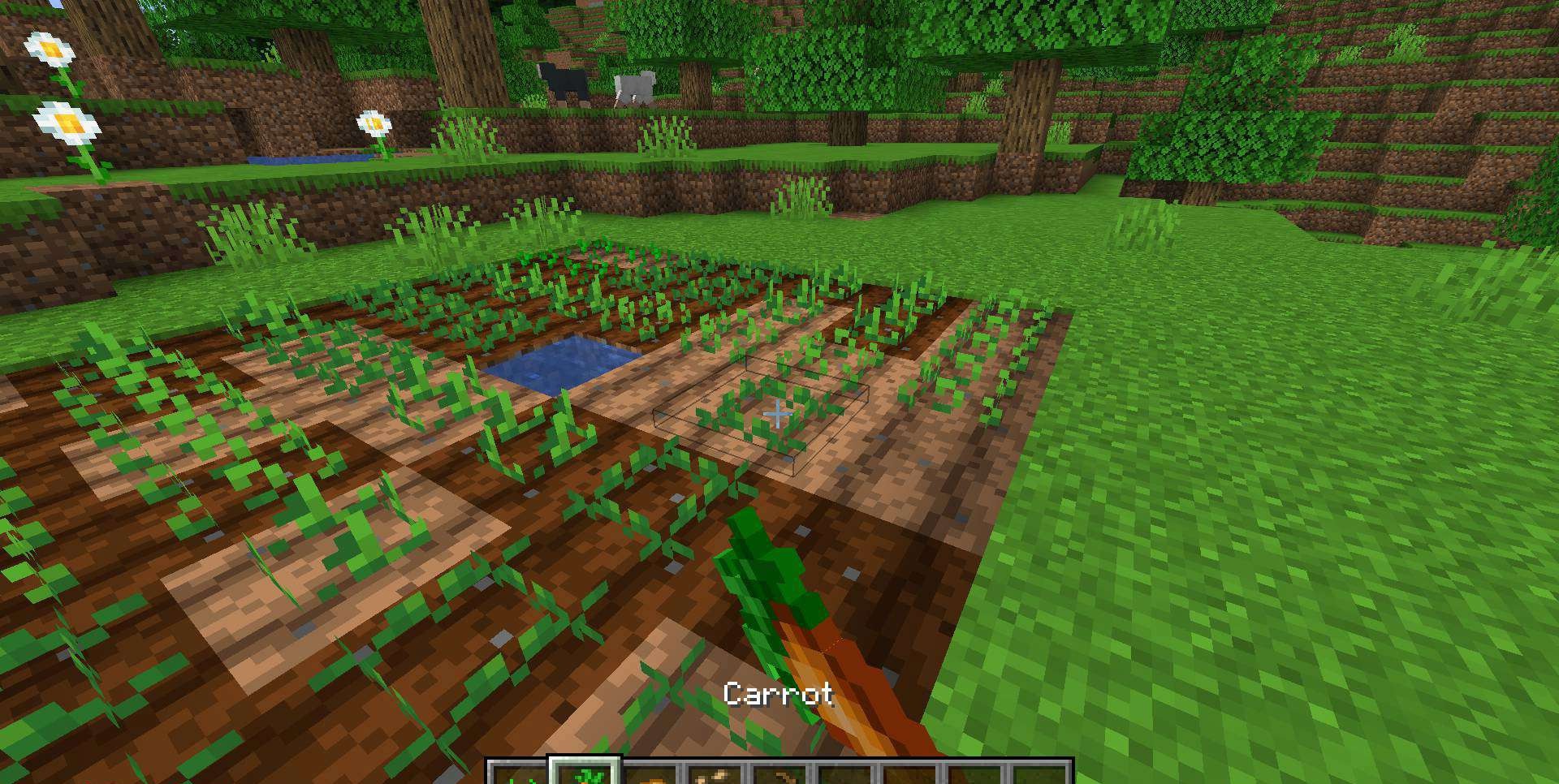Ферма в Minecraft с автоматической посадкой благодаря Replanting Crops Mod