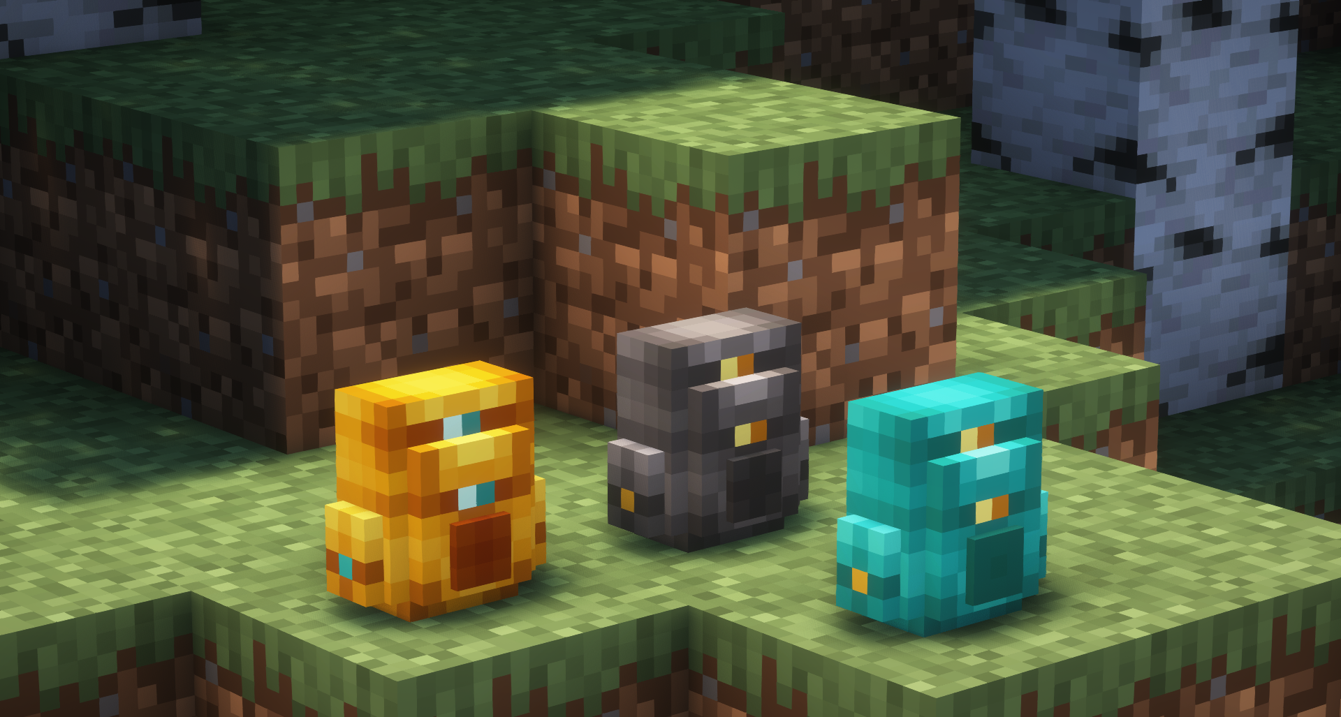 Игрок использует рюкзак в Minecraft для хранения добытых ресурсов