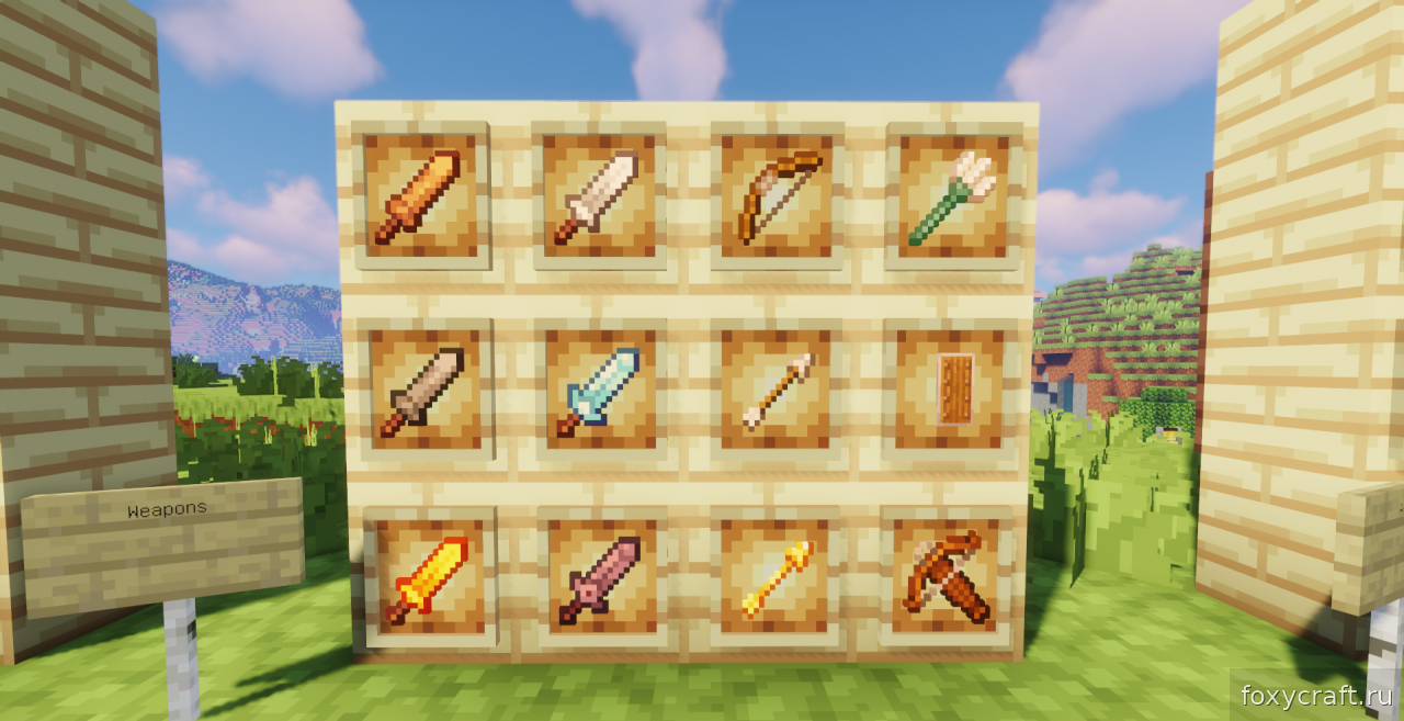 Игровой скриншот Minecraft с текстур-паком Resprited в лесном биоме