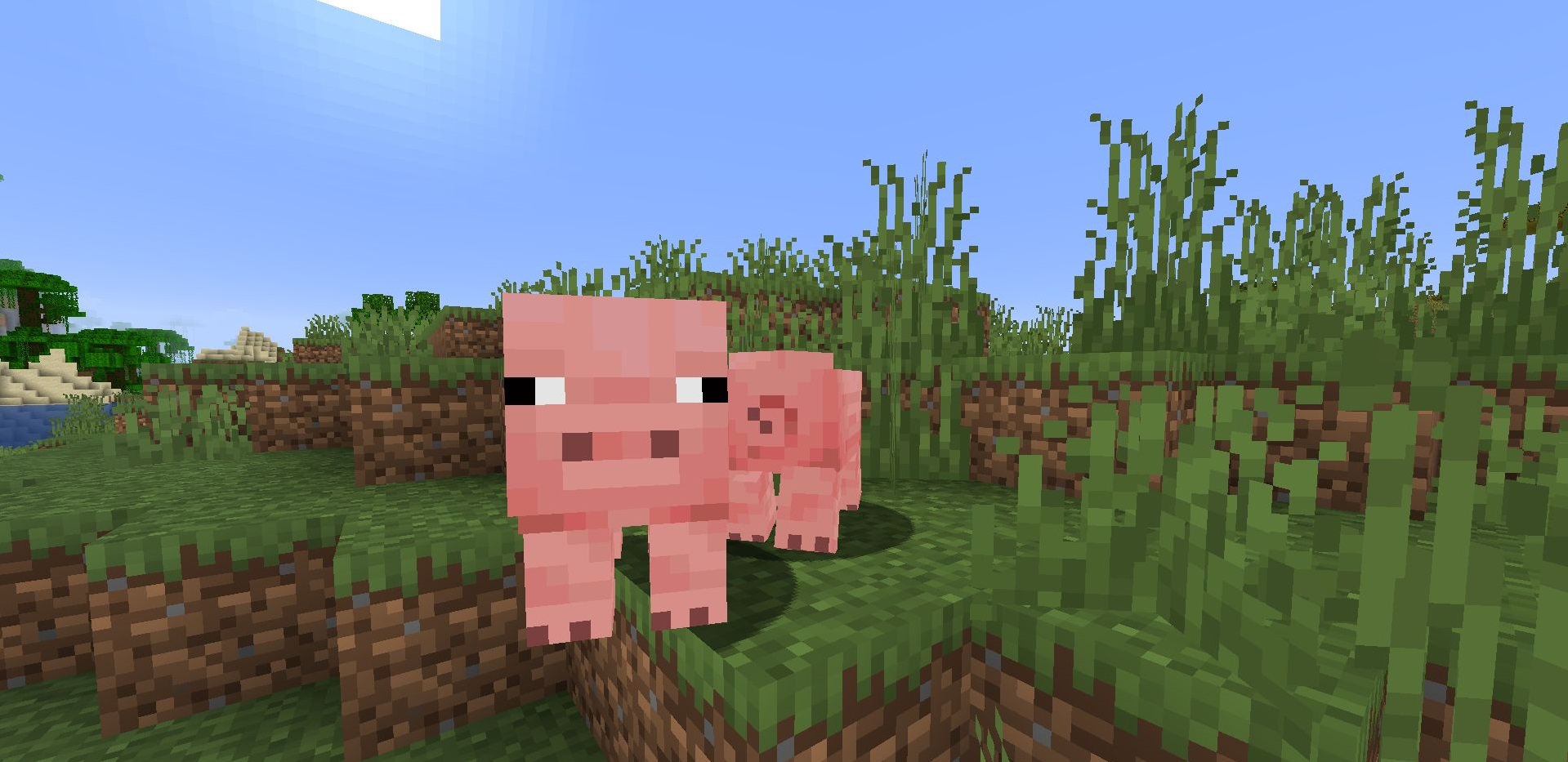 Ночной город в Minecraft с Retrus Shaders: фонари и мягкое освещение