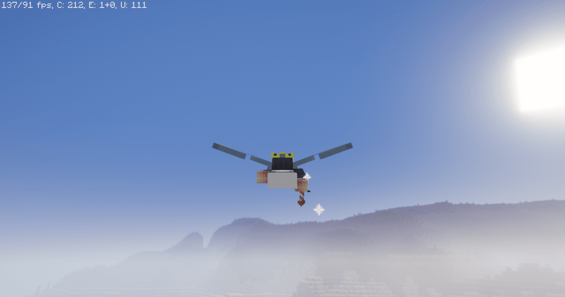 Запуск многоразовых фейерверков в ночном небе Minecraft