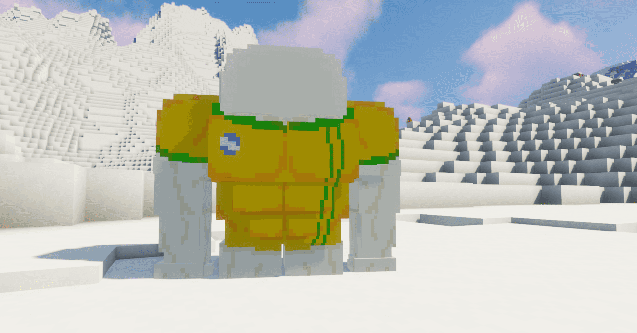 Сравнение стандартного голема и Richarlyson Golem в Minecraft