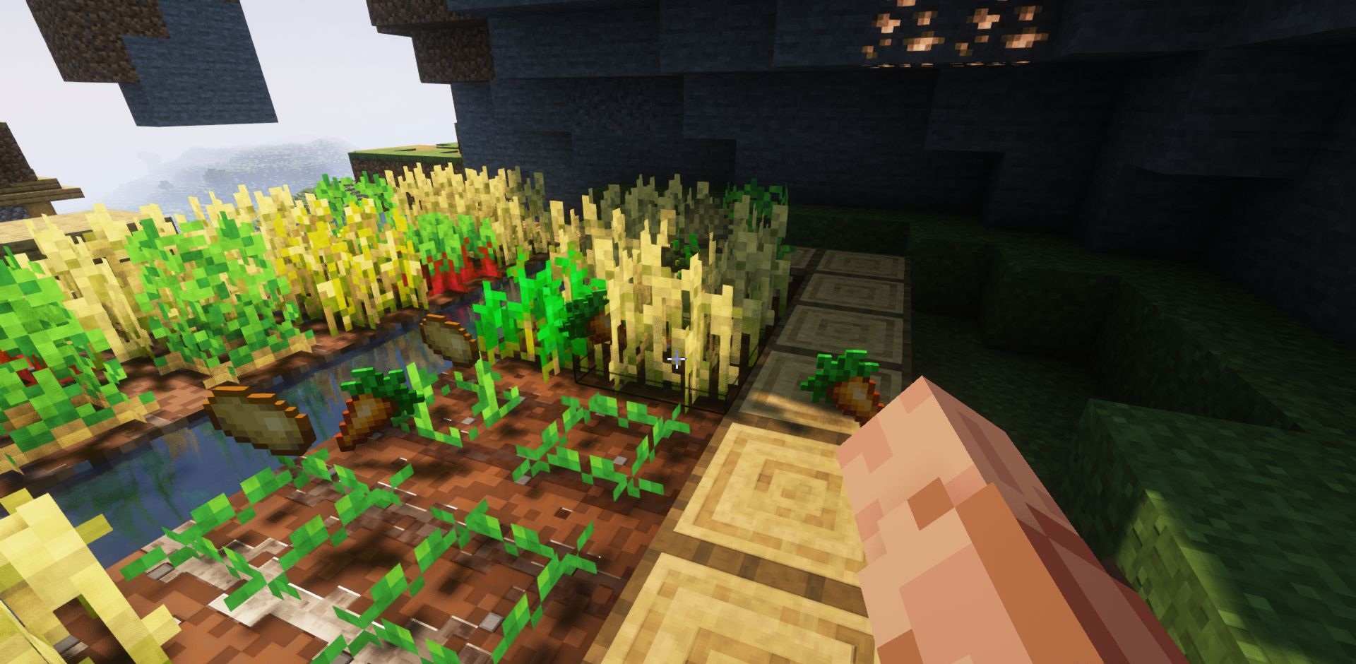 Готовые фермы с модом Right-Click Harvest в Minecraft