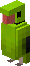 Ожереловый попугай в Minecraft с ярким оперением