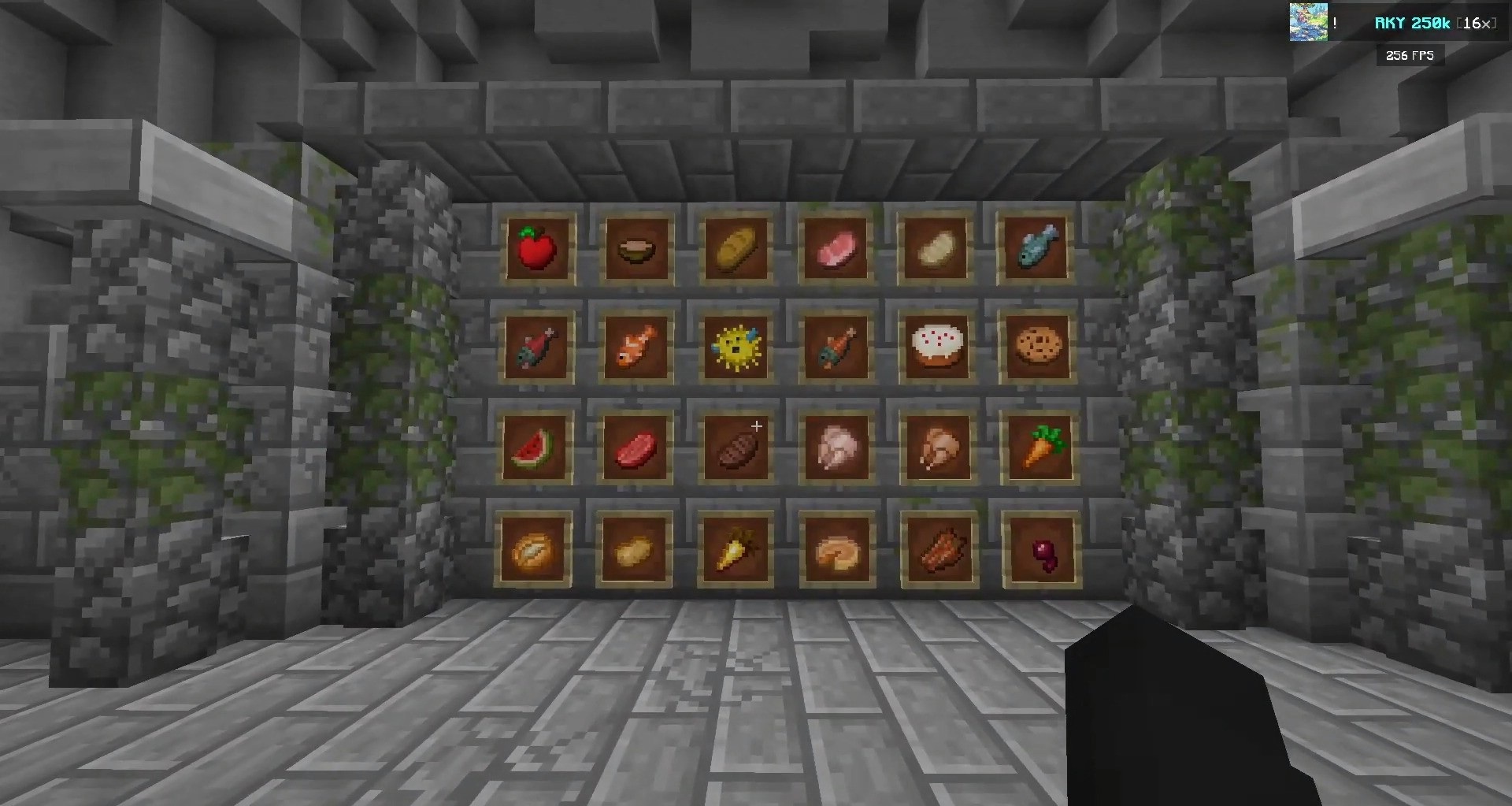 Готовый мир в Minecraft с примененным текстурным пакетом RKY 250k