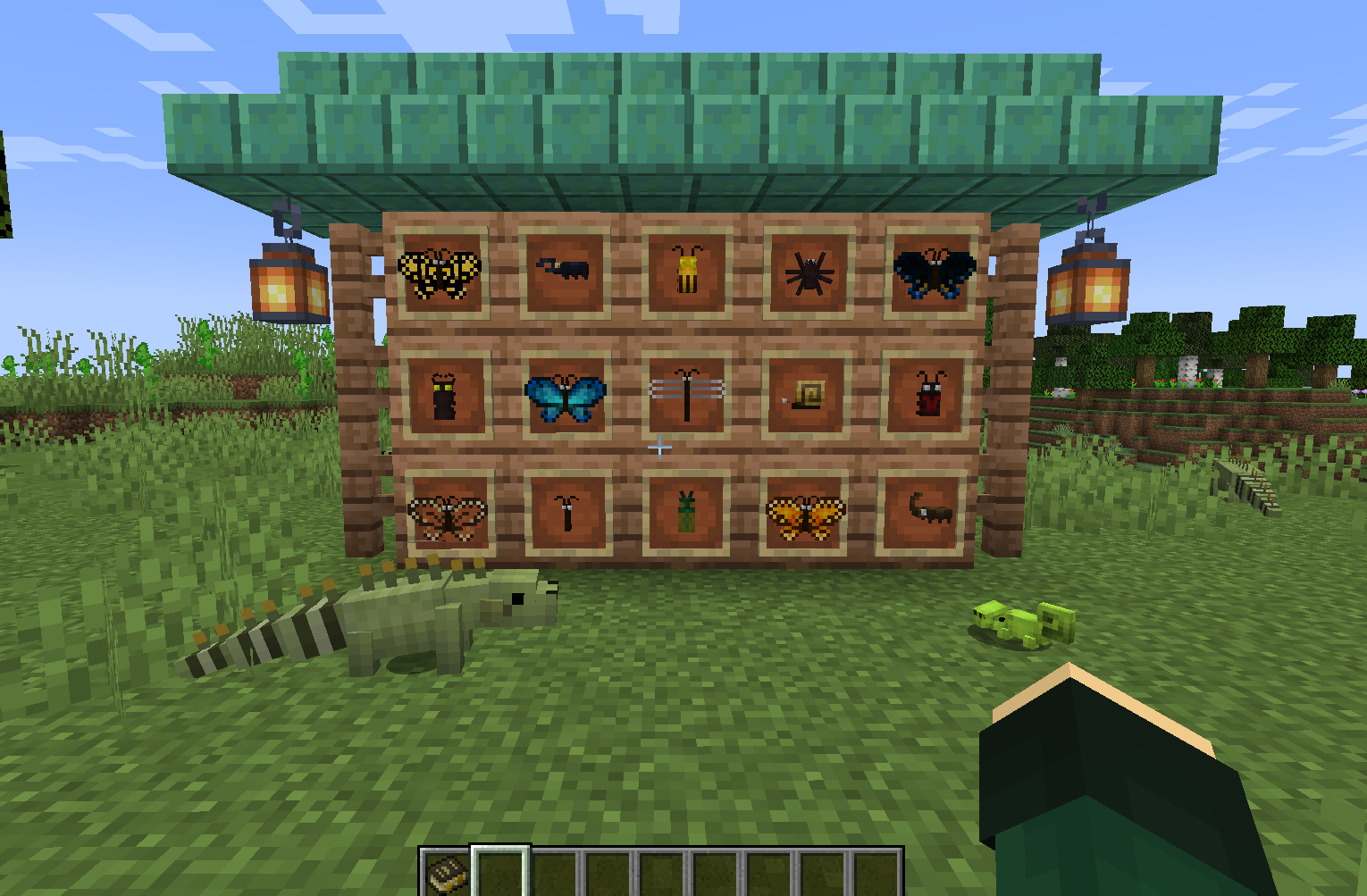 Игрок в Nether с алмазной броней и мечом