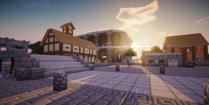 Реалистичное освещение в пещере Minecraft с шейдером Robobo1221