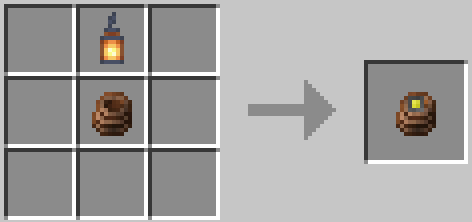 Рецепт крафта веревки с фонарем в Minecraft из нитей и светокамня