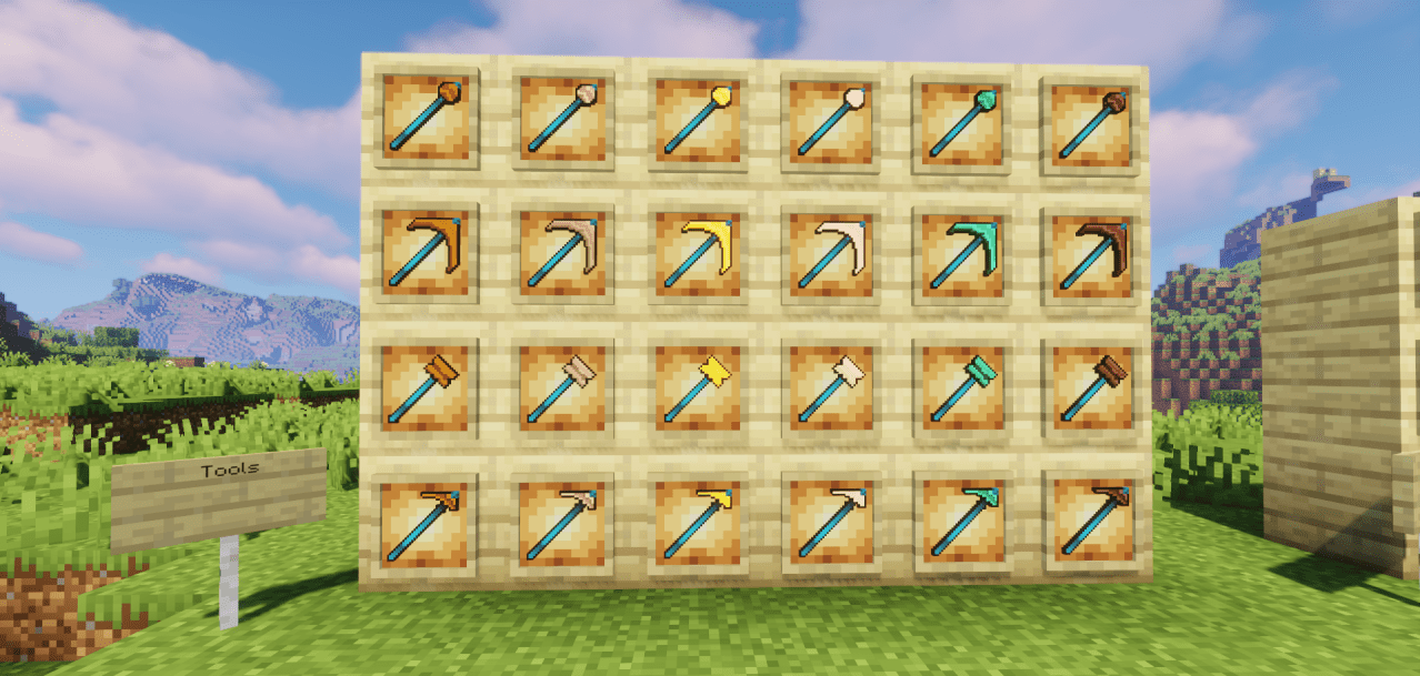 Игровой процесс с RPG PVP Swords and Tools в Minecraft