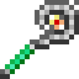 Процесс зачарования магического посоха на наковальне в Minecraft