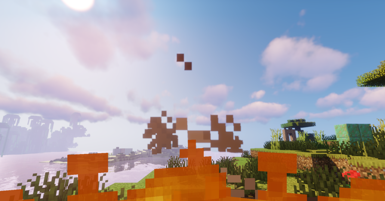 Горящий лес в Minecraft с уменьшенным пламенем благодаря Ryan’s 32x Lower Fire