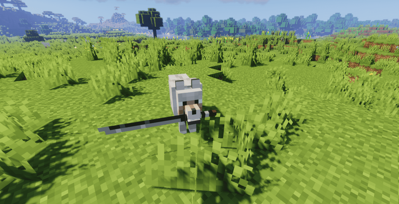 Собака-самурай в Minecraft с текстур-паком Samurai Dog в японском стиле
