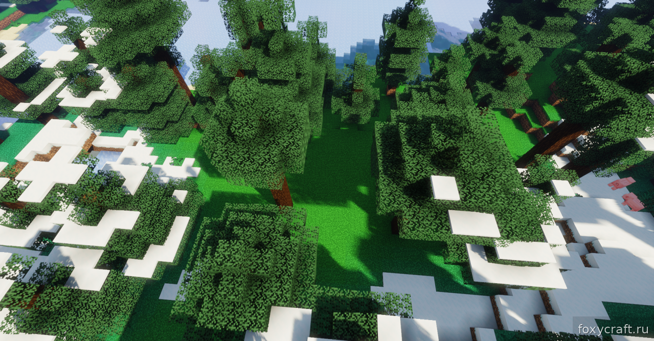 Готовый результат после установки Saturation Grass в Minecraft