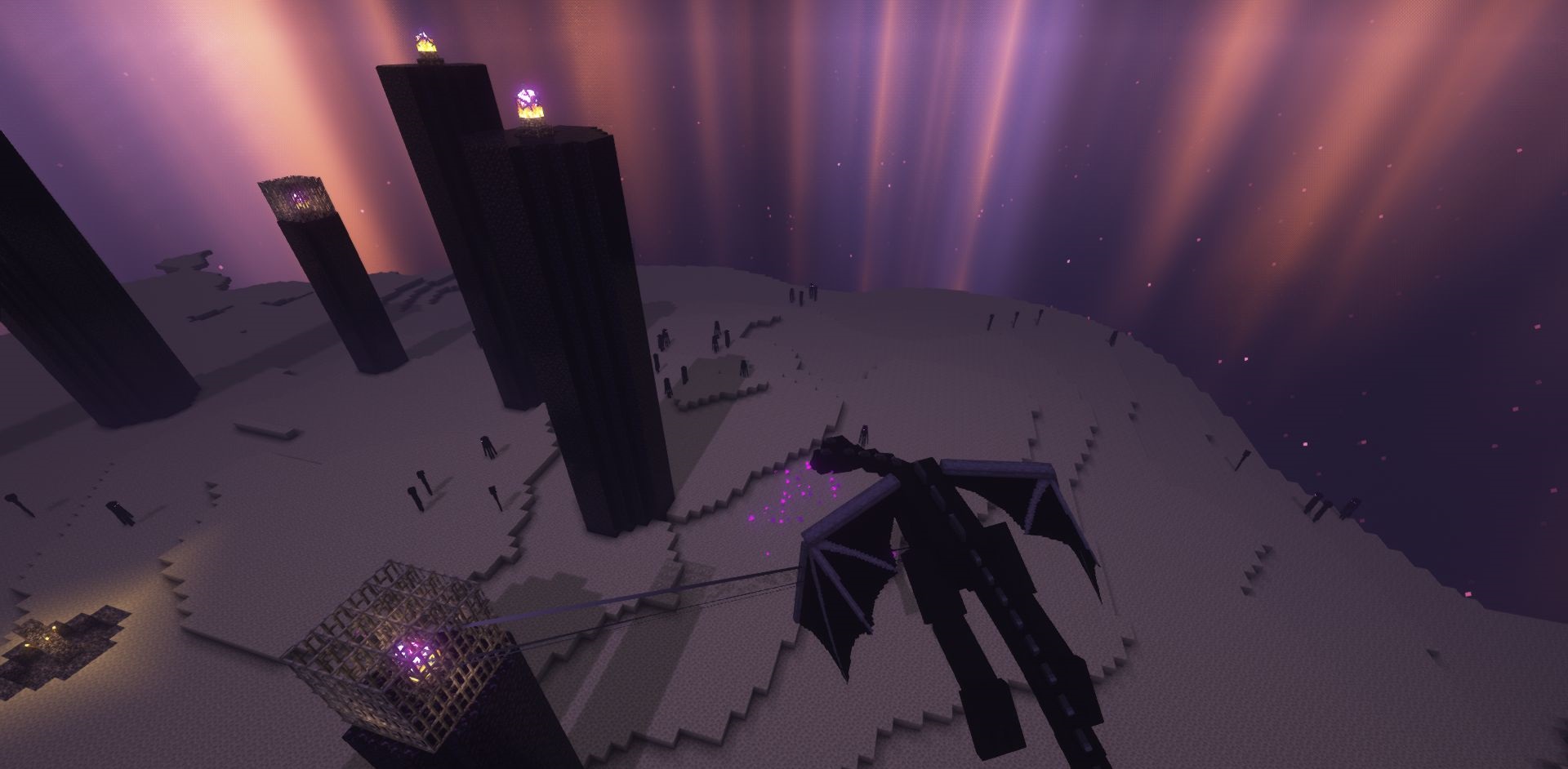 Дракон Эндера в Savage Ender Dragon Mod использует разрушительные огненные атаки